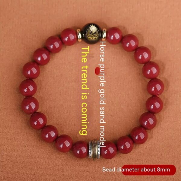 Cinnabar Bracelet Men's Purple Gold Sand Benming Buddha Bracelet - Image 7