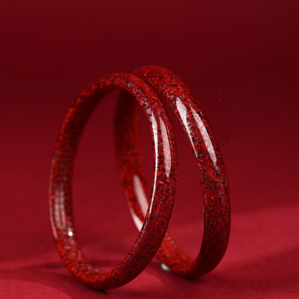 Women's Fashion Simple And Natural Raw Ore Cinnabar Crystal Sand Rough Stone Bracelet - Image 5