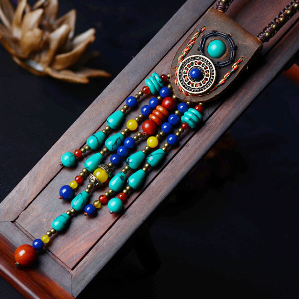 Ancient Tree Thousand Vine Yunnan Ethnic Jewelry Tassel Leather Tibetan Sweater Chain Pendant - Image 2