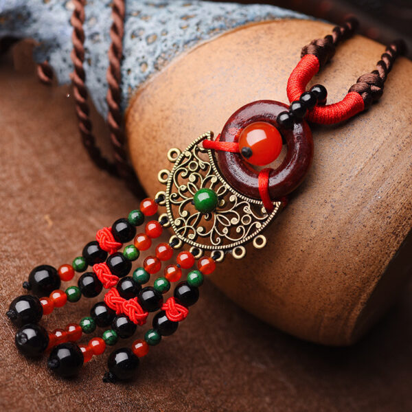Ancient Tree Thousand Vine Yunnan Ethnic Jewelry Tassel Leather Tibetan Sweater Chain Pendant