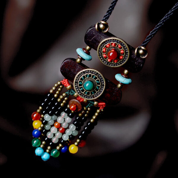 Ancient Tree Thousand Vine Yunnan Ethnic Jewelry Tassel Leather Tibetan Sweater Chain Pendant - Image 4