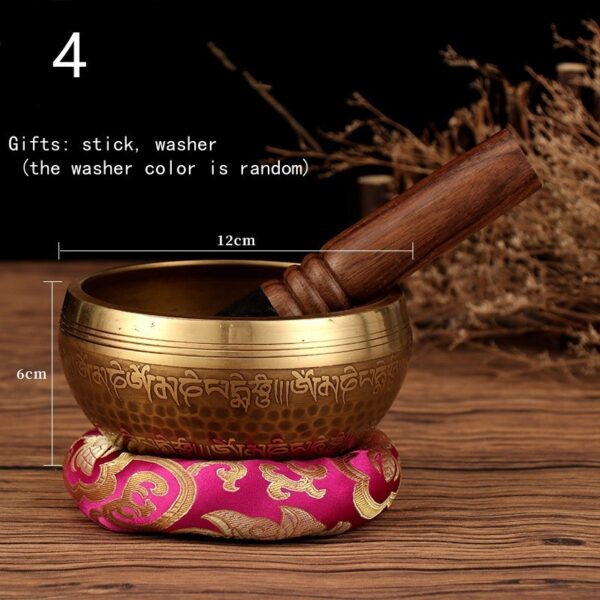 Tibetan Nepal Handmade Singing Bowls Set Buddha Mantra Design - Image 7