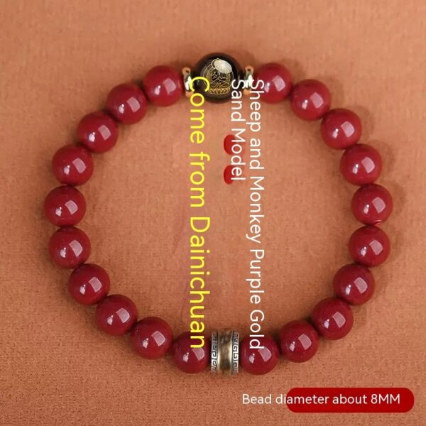 Cinnabar Bracelet Men's Purple Gold Sand Benming Buddha Bracelet - Image 8
