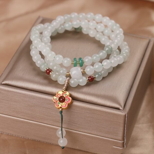 Chinese Style Retro Multi-circle Hetian Jade Beaded Bracelet - Image 8
