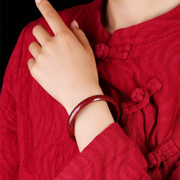 Women's Fashion Simple And Natural Raw Ore Cinnabar Crystal Sand Rough Stone Bracelet