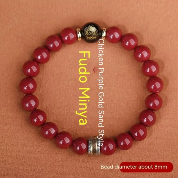 Cinnabar Bracelet Men's Purple Gold Sand Benming Buddha Bracelet - Image 9
