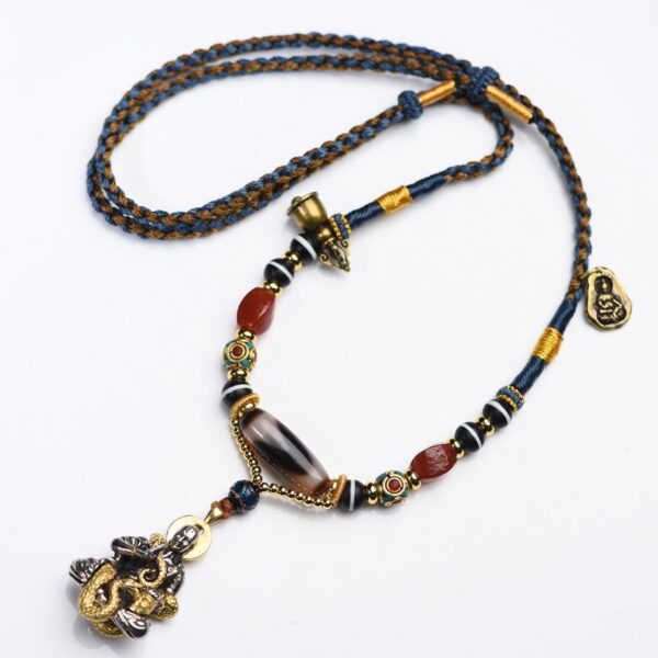 Tibetan Ethnic Style Hand-woven Lanyard Necklace - Image 5