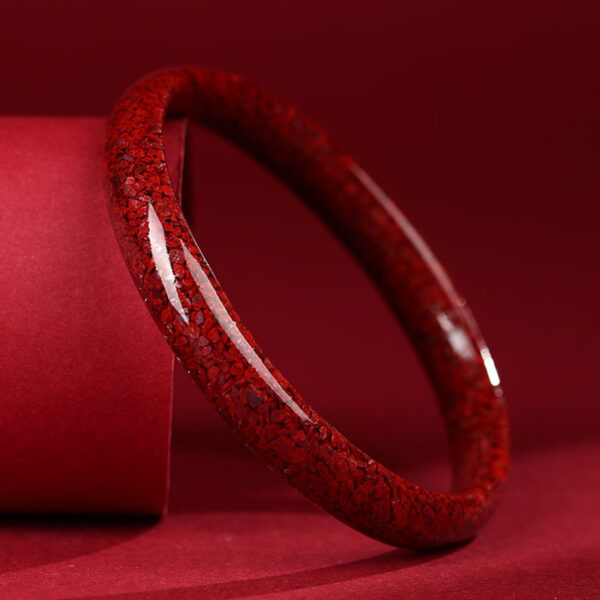 Women's Fashion Simple And Natural Raw Ore Cinnabar Crystal Sand Rough Stone Bracelet - Image 2