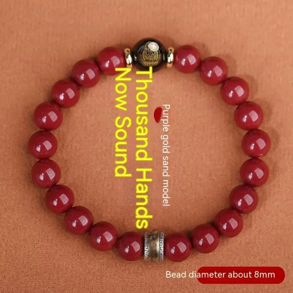 Cinnabar Bracelet Men's Purple Gold Sand Benming Buddha Bracelet - Image 3