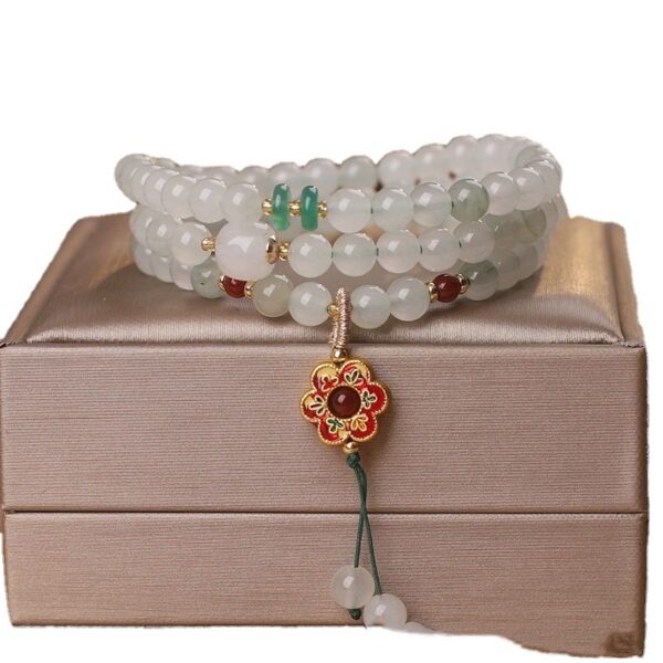 Chinese Style Retro Multi-circle Hetian Jade Beaded Bracelet - Image 9