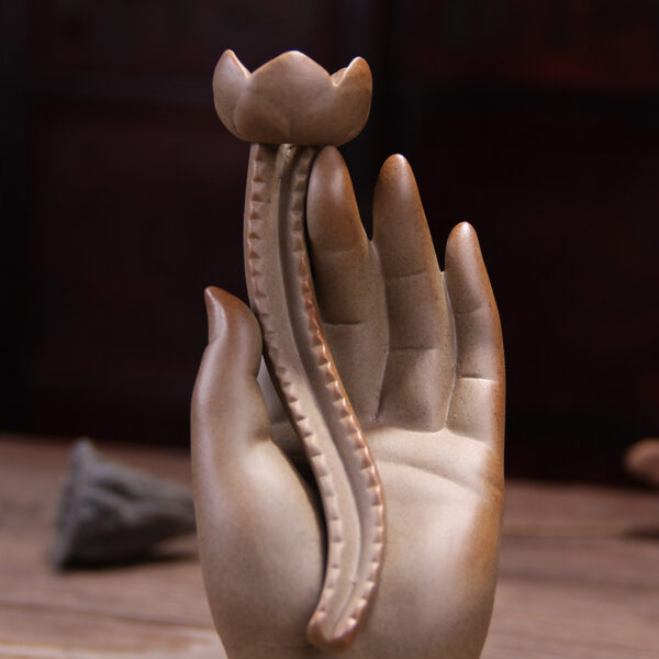 Stoneware Bergamot Guanyin Back Incense Burner - Image 3