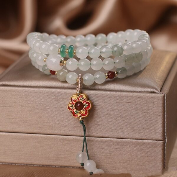 Chinese Style Retro Multi-circle Hetian Jade Beaded Bracelet - Image 5