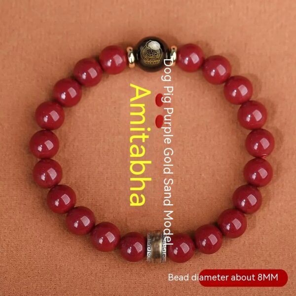 Cinnabar Bracelet Men's Purple Gold Sand Benming Buddha Bracelet - Image 10