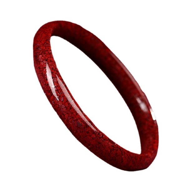 Women's Fashion Simple And Natural Raw Ore Cinnabar Crystal Sand Rough Stone Bracelet - Image 4