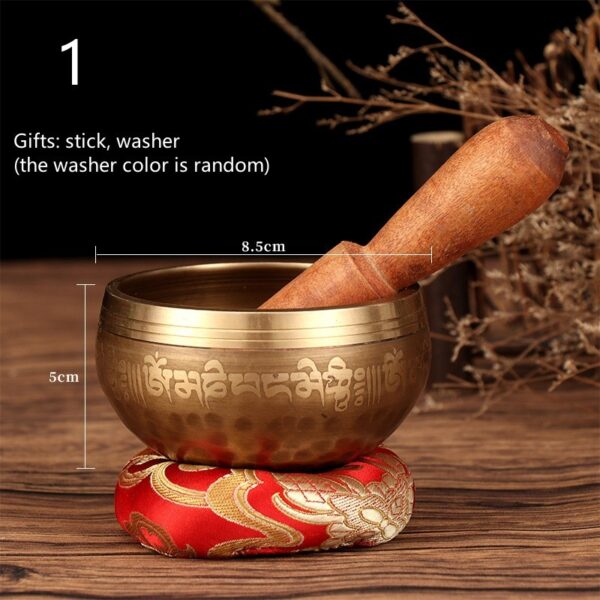 Tibetan Nepal Handmade Singing Bowls Set Buddha Mantra Design - Image 4