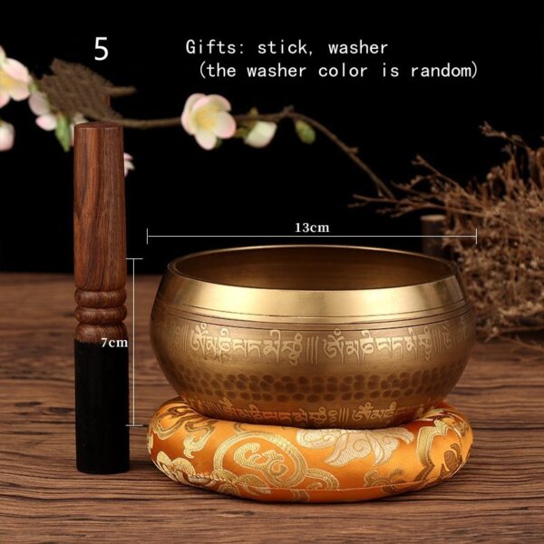 Tibetan Nepal Handmade Singing Bowls Set Buddha Mantra Design - Image 8