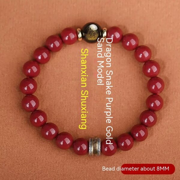 Cinnabar Bracelet Men's Purple Gold Sand Benming Buddha Bracelet - Image 6