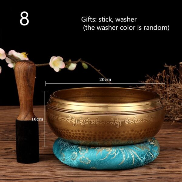 Tibetan Nepal Handmade Singing Bowls Set Buddha Mantra Design - Image 9