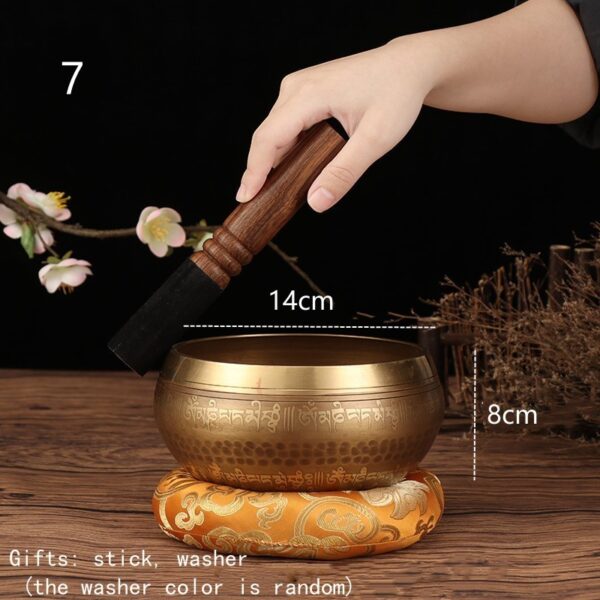 Tibetan Nepal Handmade Singing Bowls Set Buddha Mantra Design - Image 10