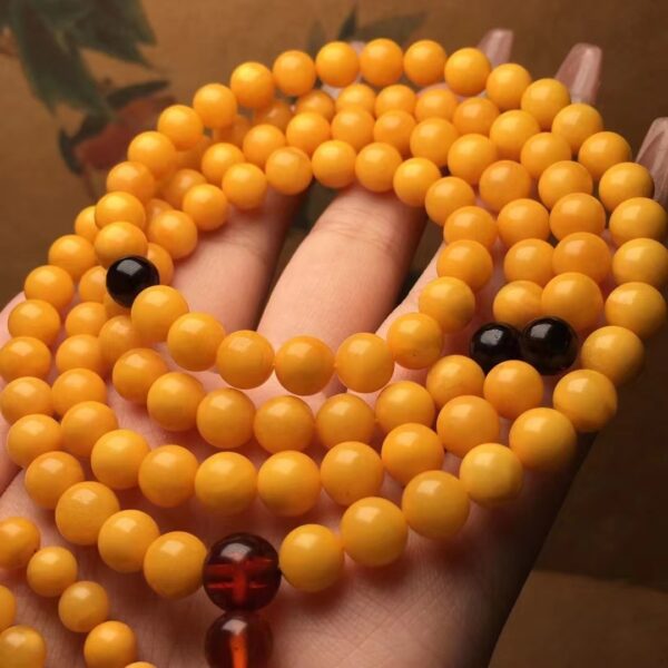 Natural Beeswax Old Honey Beads Bracelet - Image 4