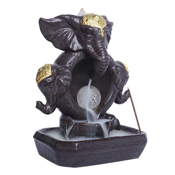 Ceramic elephant backflow incense burner - Image 2