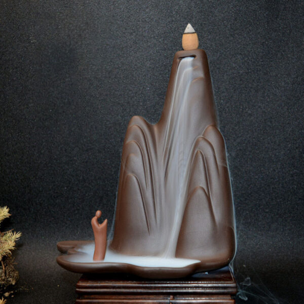 Purple Sand Ceramic Home Backflow Incense Burner Creative High Mountain Flowing Water Agarwood Incense Burner Incense Road Sandalwood Incense Burner Large