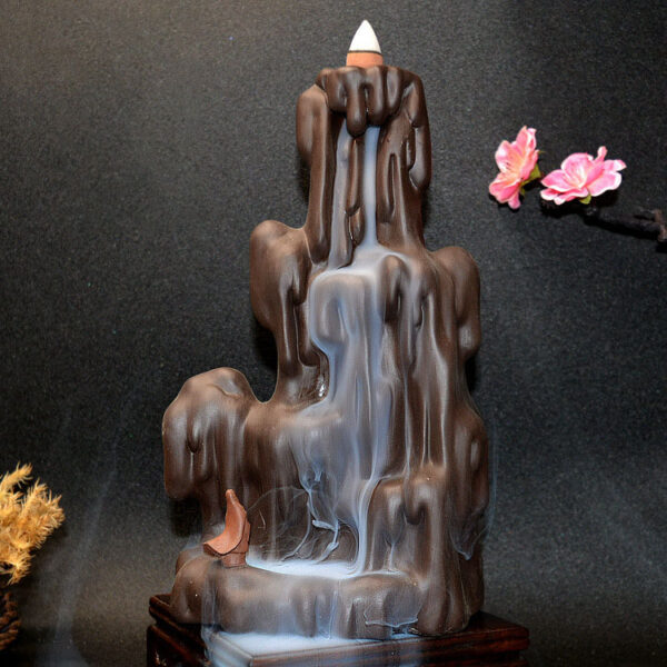 Purple Sand Ceramic Home Backflow Incense Burner Creative High Mountain Flowing Water Agarwood Incense Burner Incense Road Sandalwood Incense Burner Large - Image 2