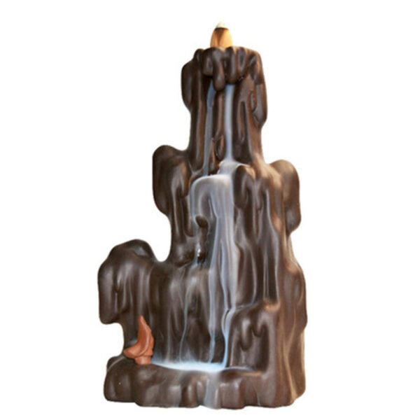 Purple Sand Ceramic Home Backflow Incense Burner Creative High Mountain Flowing Water Agarwood Incense Burner Incense Road Sandalwood Incense Burner Large - Image 3