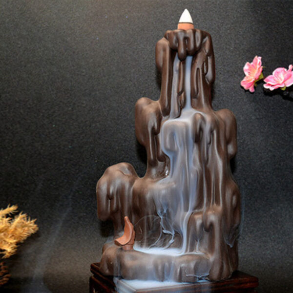 Purple Sand Ceramic Home Backflow Incense Burner Creative High Mountain Flowing Water Agarwood Incense Burner Incense Road Sandalwood Incense Burner Large - Image 6
