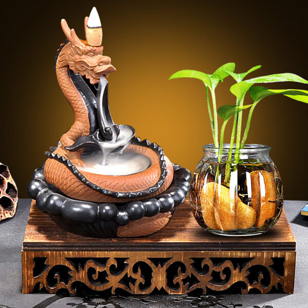 Chinese Zen Ceramic Backflow Incense Burner Agarwood Sandalwood Dragon Incense Burner - Image 2
