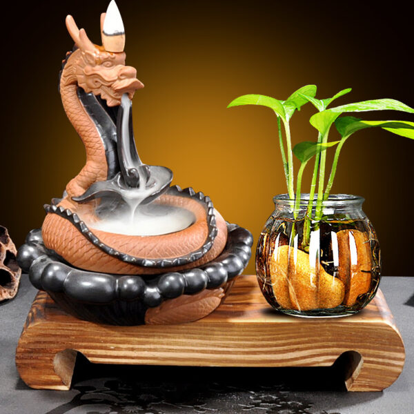 Chinese Zen Ceramic Backflow Incense Burner Agarwood Sandalwood Dragon Incense Burner - Image 5