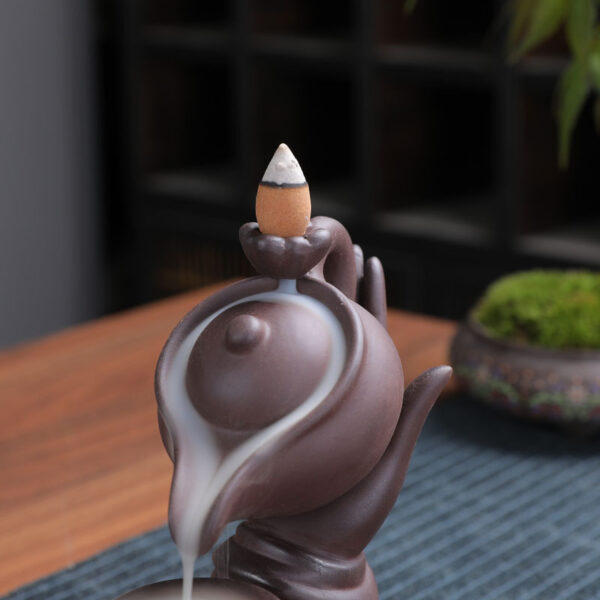 Zisha Backflow Incense Burner Fulinmen Sandalwood - Image 2