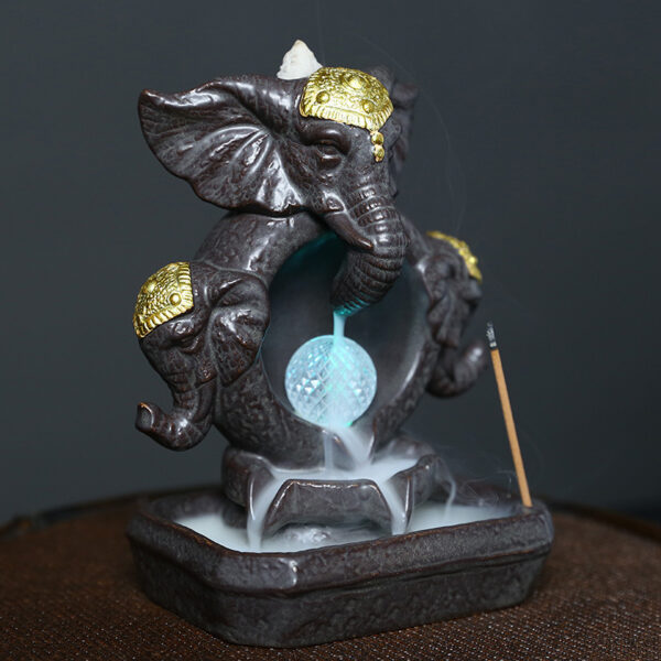 Ceramic elephant backflow incense burner - Image 3