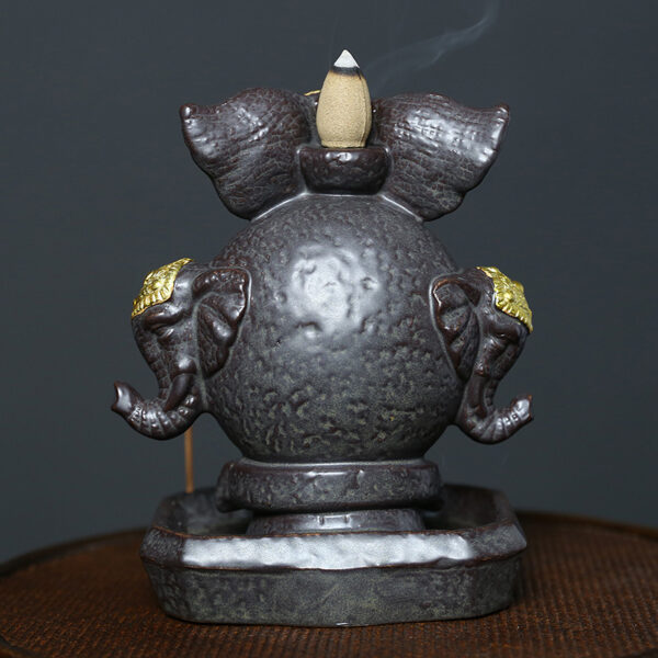 Ceramic elephant backflow incense burner - Image 5