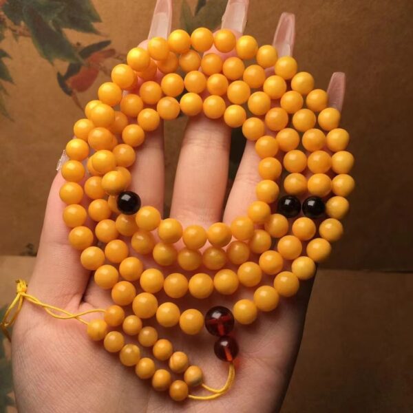 Natural Beeswax Old Honey Beads Bracelet - Image 6