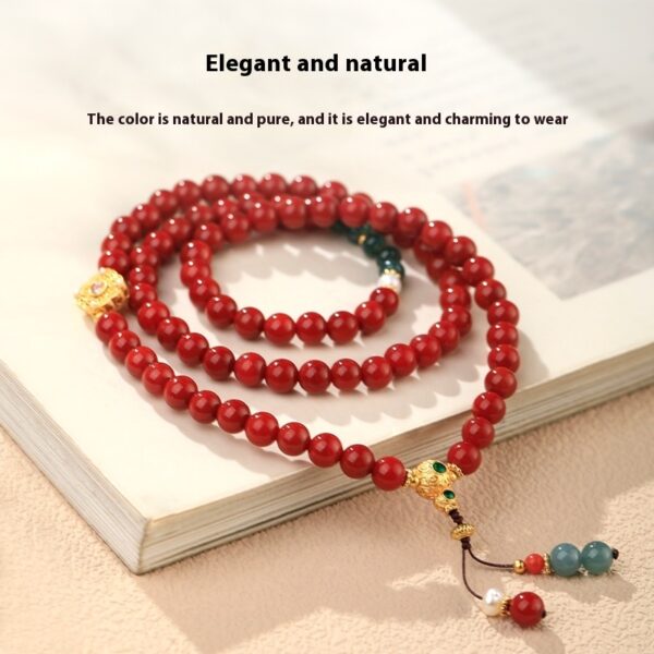 New Chinese Style Southern Red Agate Bracelet Three Ring Bracelet - Image 3