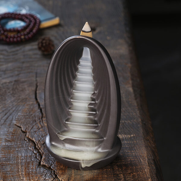 Backflow Incense Burner High Mountain Flowing Water Ceramics - Image 4
