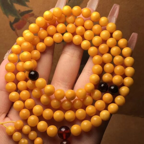 Natural Beeswax Old Honey Beads Bracelet - Image 3
