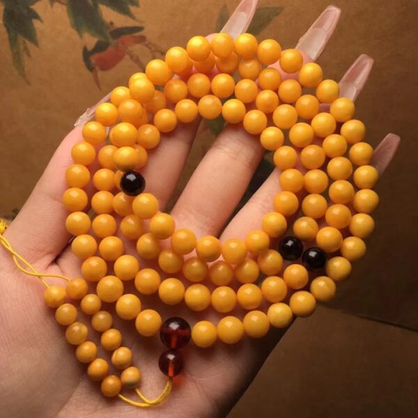 Natural Beeswax Old Honey Beads Bracelet - Image 8