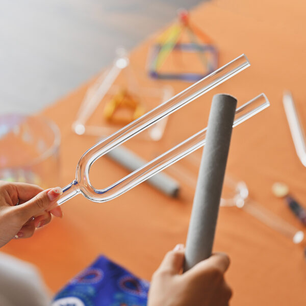 Sound Therapy Transparent Handheld Tuning Fork Meditation Yoga Percussion Instrument - Image 3