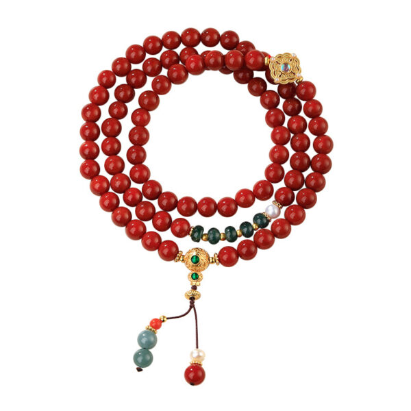 New Chinese Style Southern Red Agate Bracelet Three Ring Bracelet - Image 5