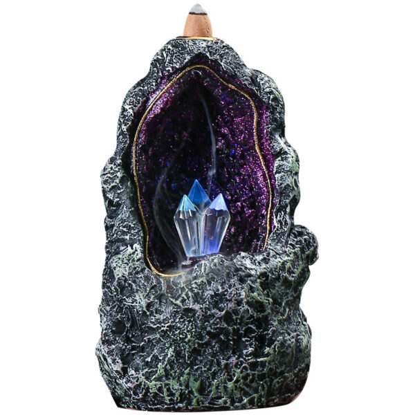 Creative Resin Backflow Incense Burner Crystal Cave LED Night Light - Image 3
